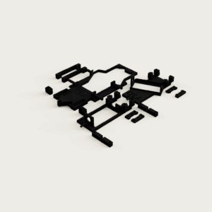 Pack Chasis 3D universal M6 + bancada línea basculante + bancada ángulo basculante