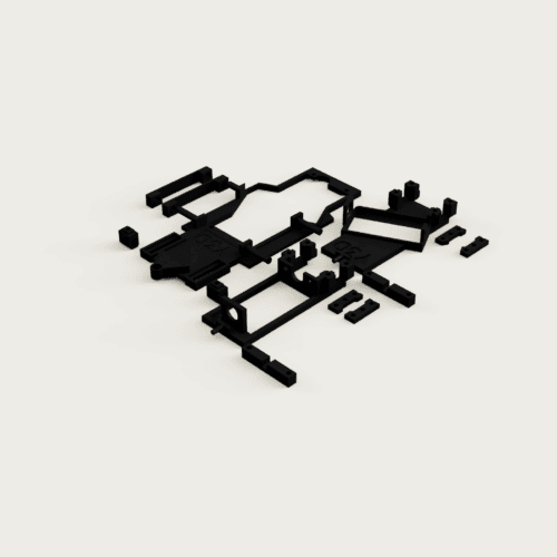 Pack Chasis 3D universal M6 + bancada línea basculante + bancada ángulo basculante