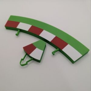 borde multicolor interior curva estandar para pista scalextric piano, verde