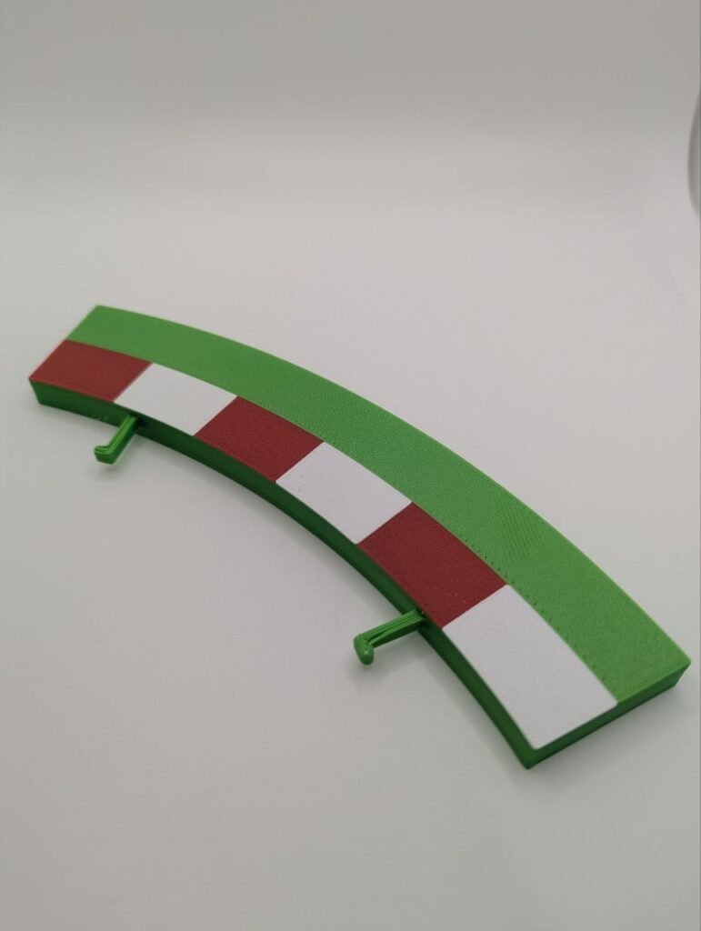 borde multicolor interior curva estandar para pista scalextric piano, verde