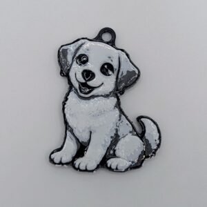 llavero 3d beagle (blano y negro)