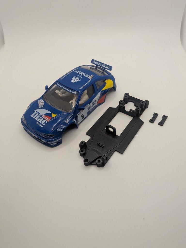 chasis 3d renault maxi megane scx cuna integrada slot racing y3d (selecciona el tipo de cuna línea/ángulo)